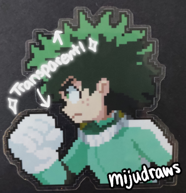 Deku Pixel Art Clear Sticker