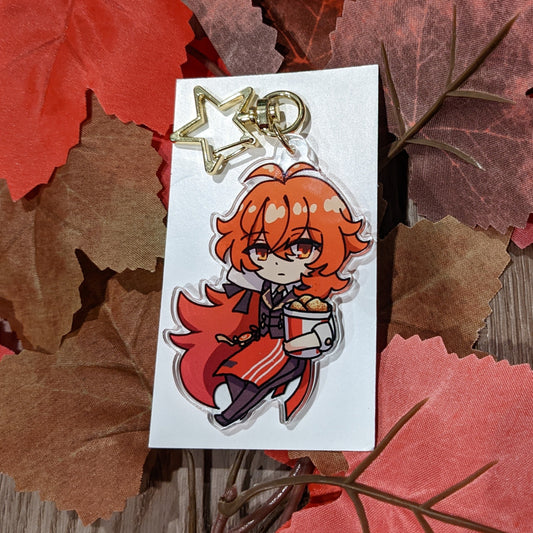 Diluc Fried Chicken Acrylic Keychain