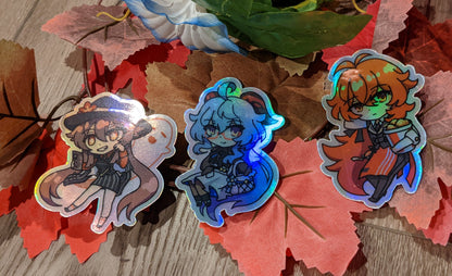 Genshin Collab Outfits Holographic Stickers