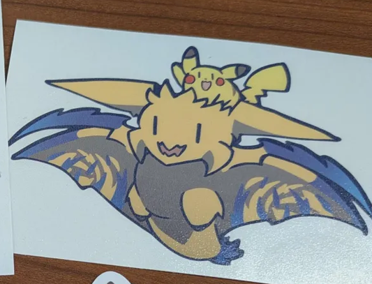 Rey Dau & Pikachu Vinyl Sticker
